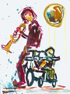 One Standing, One Sitting