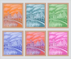 Where The Heart Is - Houston, TX (polyptych) 10 Where The Heart Is - Houston, TX (polyptych) -Art Prints Shop wheretheheartnatural frame